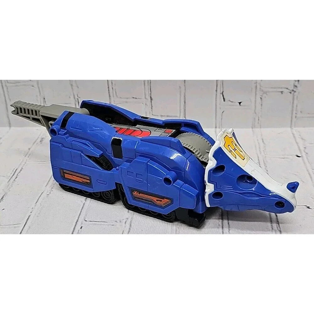 1991 MMPR Power Rangers Triceratops ZORD Blue with NO HORNS or TAIL GUN For Part